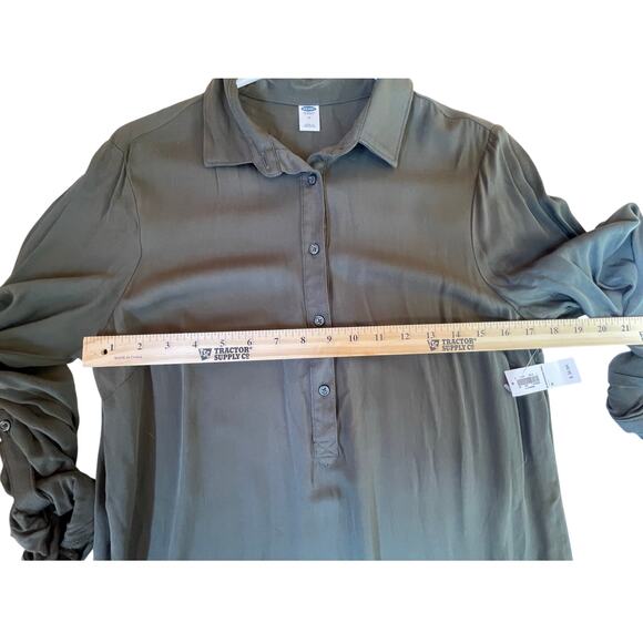 NWT Old Navy Medium Green Shirt Dress - Picture 3 of 8